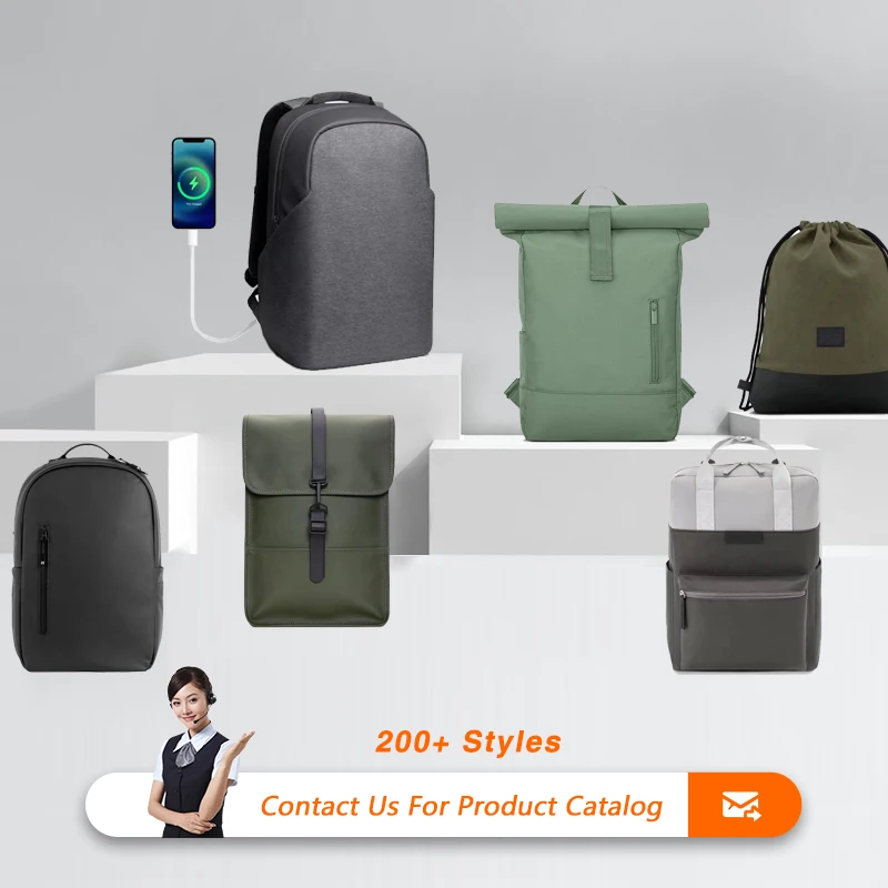 Manufacturer Custom Sustainable Eco Friendly Recycled RPET Waterproof Anti Theft Business Travel Laptop Backpack For Men Women