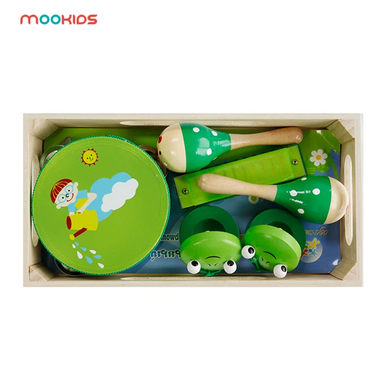 6PCS Baby Toy Musical Instruments Toy Kit Infants Wooden instruments Set Children Music Toys for Kids