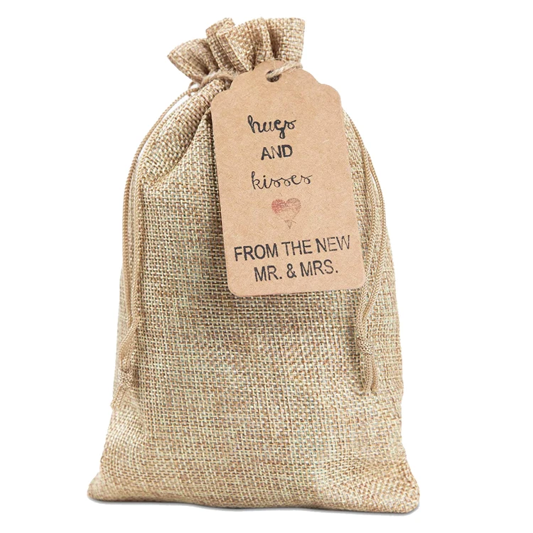 Hemp Burlap Soap Saver Bags with Drawstring by Kona Kift for Small Party Favor Gift Bags Hemp