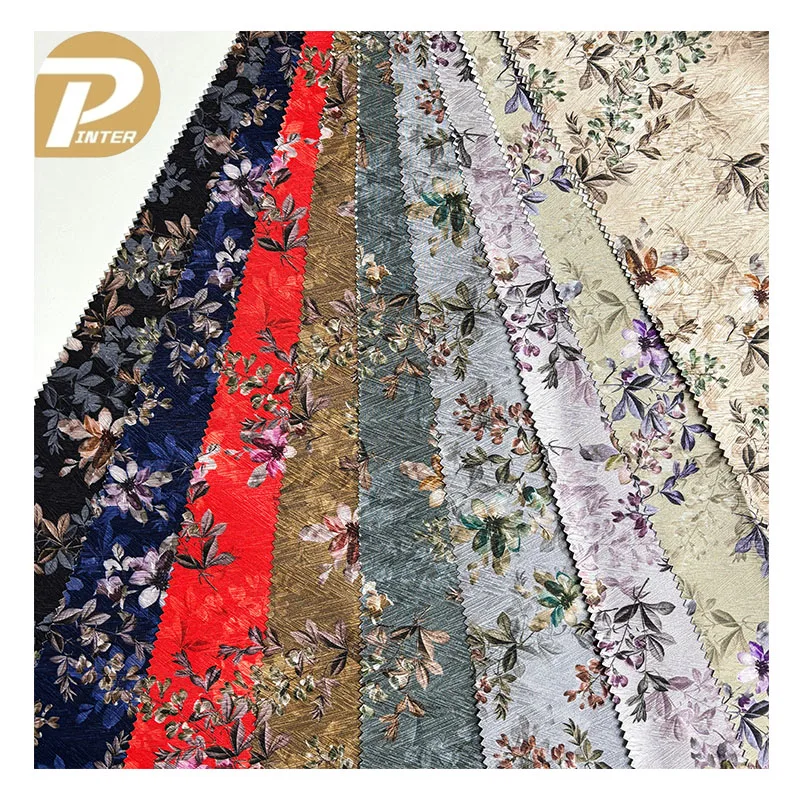 Popular 100% Polyester Luxury Brocade Silk Printed Jacquard Fabric With Good Price for Clothing