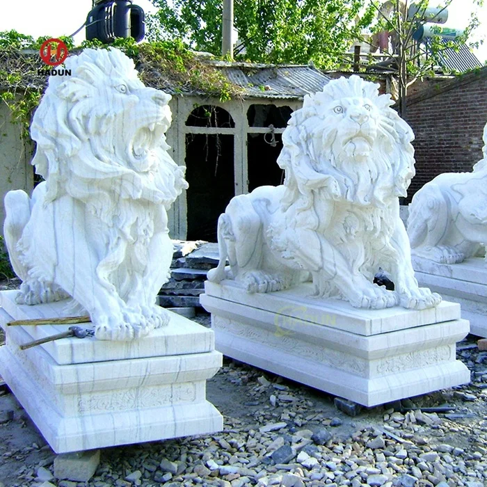 Горячая продажа декоративная каменная животная Мраморная Скульптура Льва