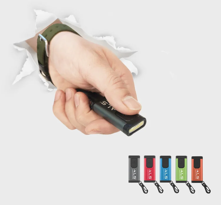 Мини-фонарик ALS 60lm, перезаряжаемый светодиодный фонарик с брелоком