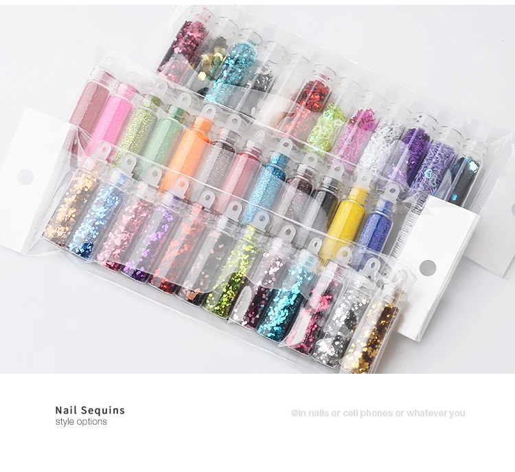 Nail Art Rhinestones Beads Sequins Glitter Powder Manicure Decoral Tips Polish Nail Stickers Mixed Design