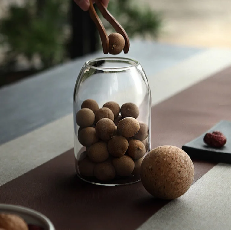 
High borosilicate glass hande made spice containers spice jar with crok lid 