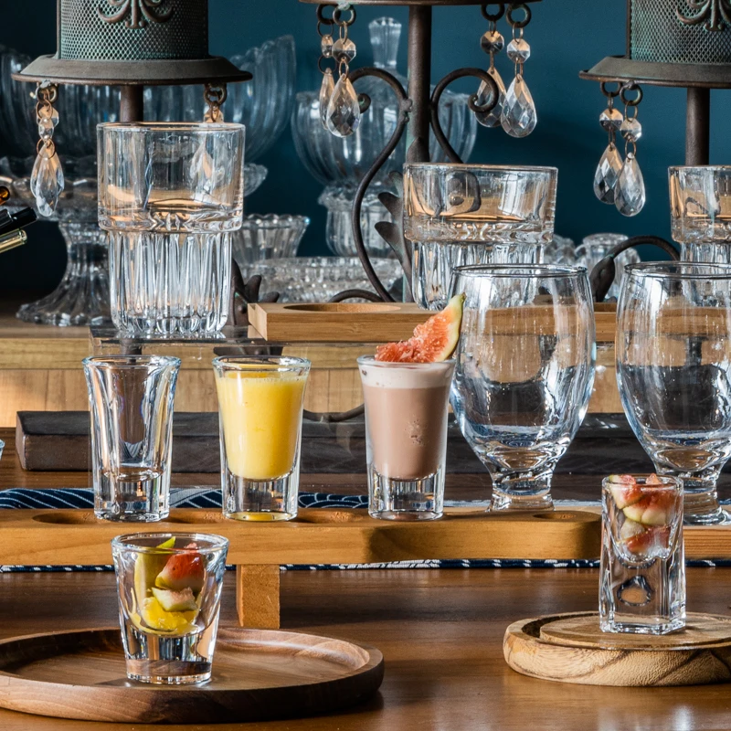 wholesale 50ml custom logo high quality glass shot glass tequila custom printed bullet shot glasses