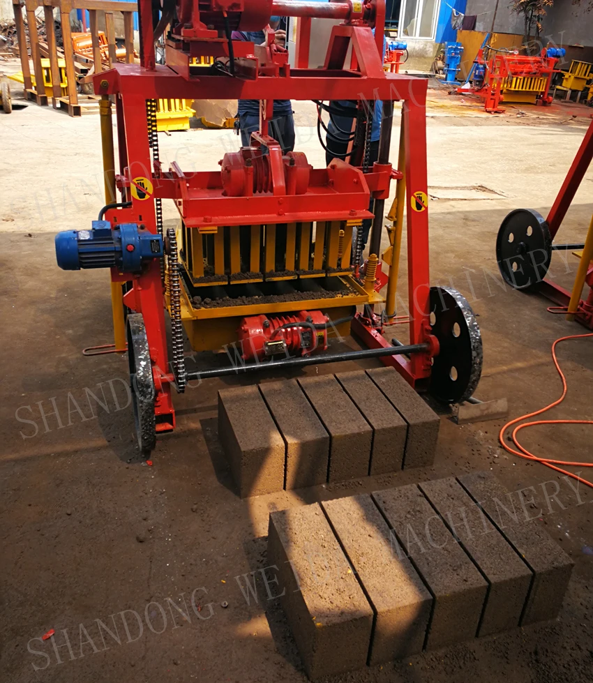 Big wheels mobile Africa color pavers maker machine automatic hollow brick block egg laying cement brick making machinery