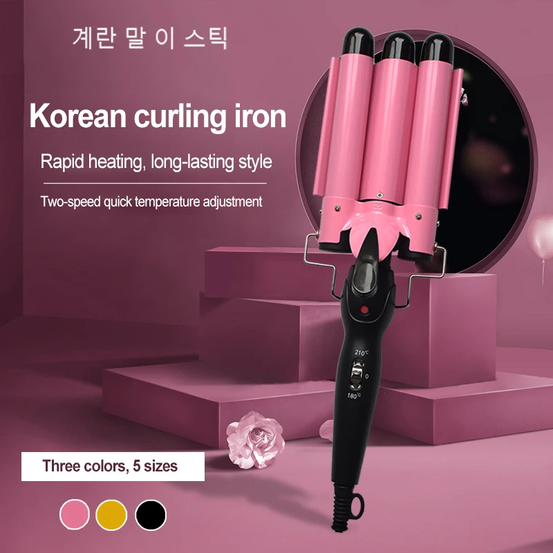 
Hair curler Ceramic three barrel hair iron Speed heating electric curling hair Professional stylist recommendation 