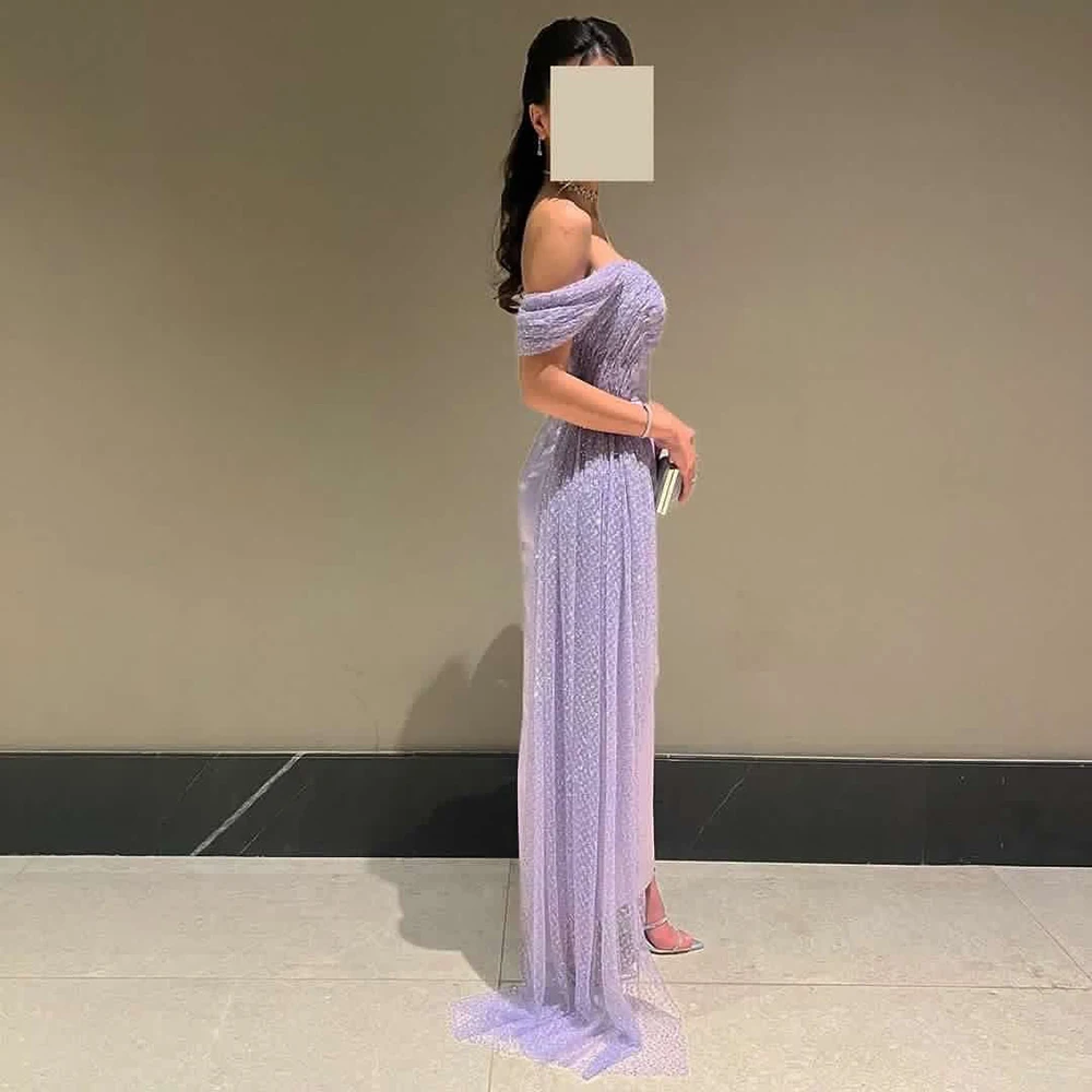 Jancember SF091 Hot Sale Purple Long Gown Luxury Design Fashion Elegant Evening Dresses 2023 Sexy