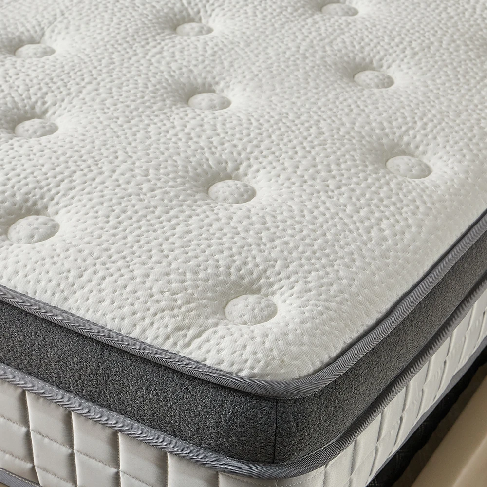 KMT073 Luxurious Icy Fabric Gel Breathable Bamboo Memory Foam Hybrid Pocket Spring Mattress