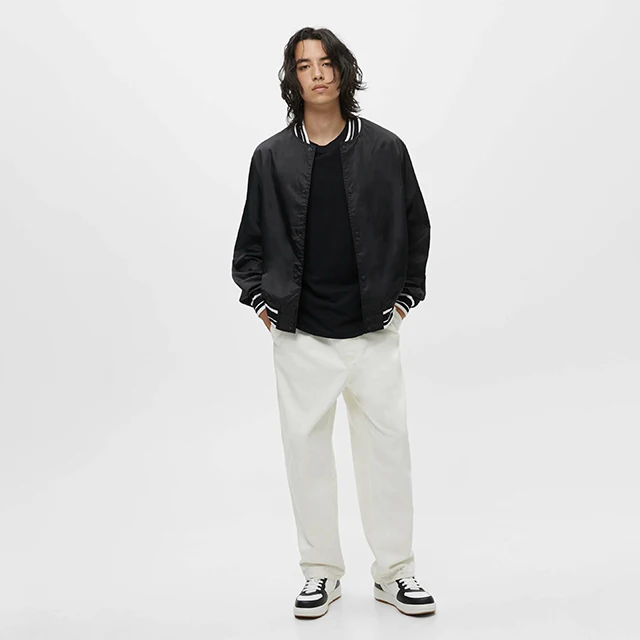 custom logo high quality plus size winter streetwear bomber baseball motorcycle nylon jacket men