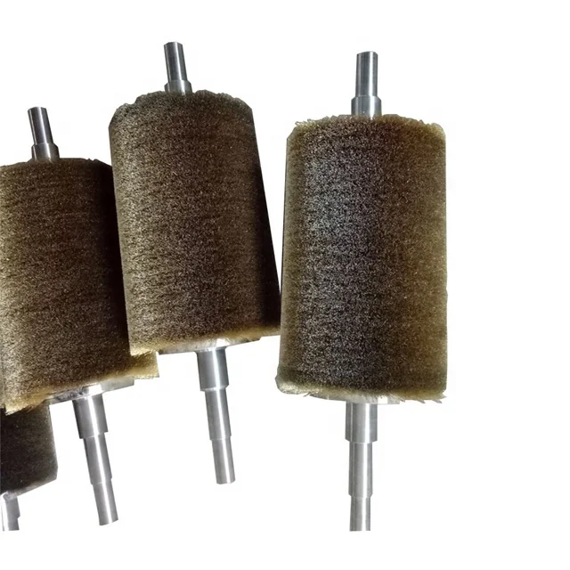hot sale brass wire roller metal polishing brush/cylindrical steel wire metal roller brush