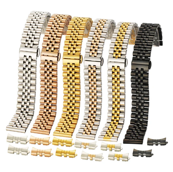 2021 new stainless steel strap five bead butterfly buckle 22mm watch band