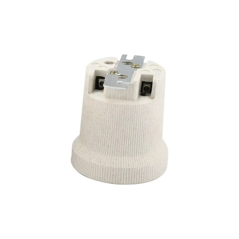 Hot Selling Beige 250V 4A All Ceramic Material E27 E40 Lamp Cord Holder for Indoor Home Garden Bulb With CE Certificate Max 200W