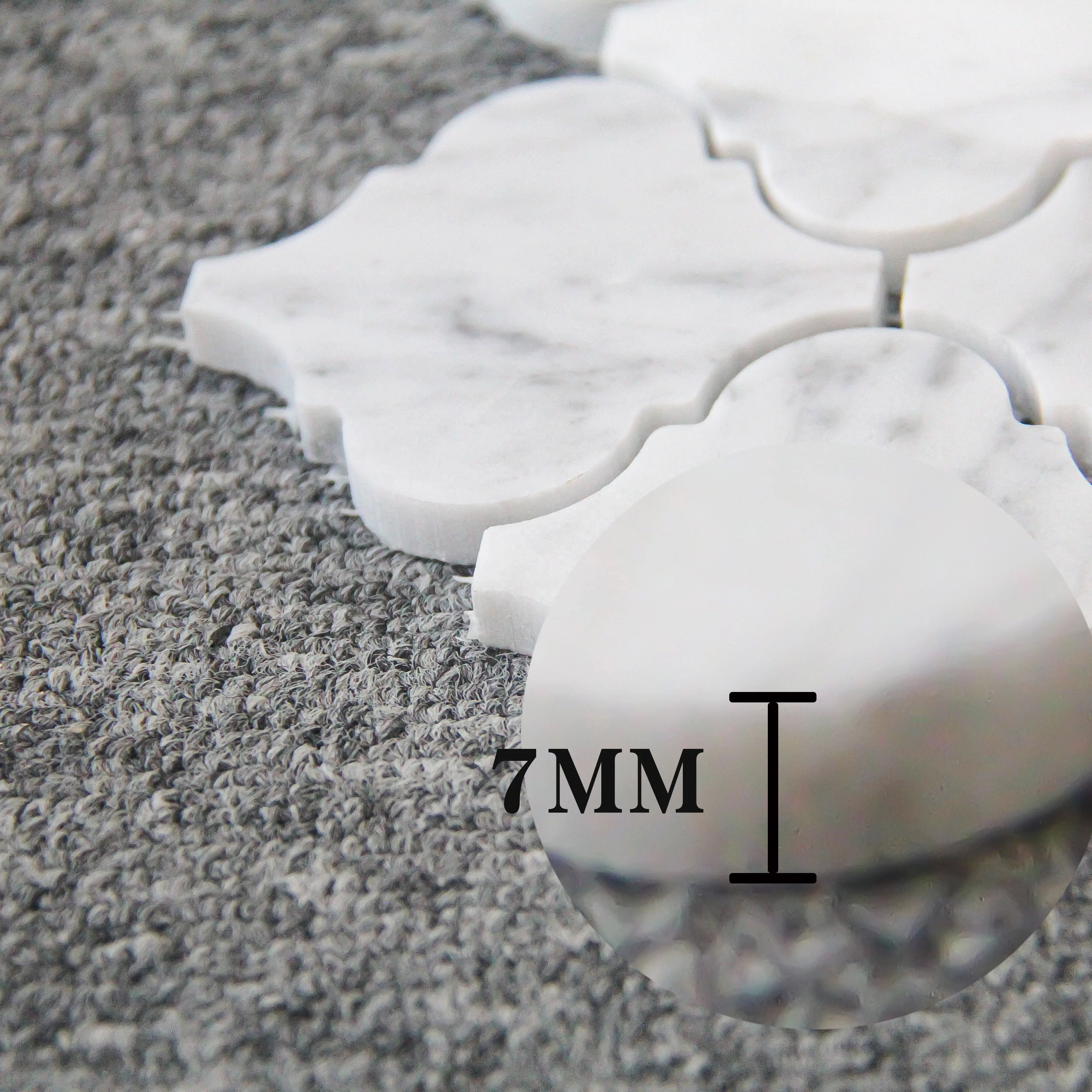 BOTON STONE Carrara White Chinese Lantern Shape Marble Mosaic 30X30 Arabesque Tile