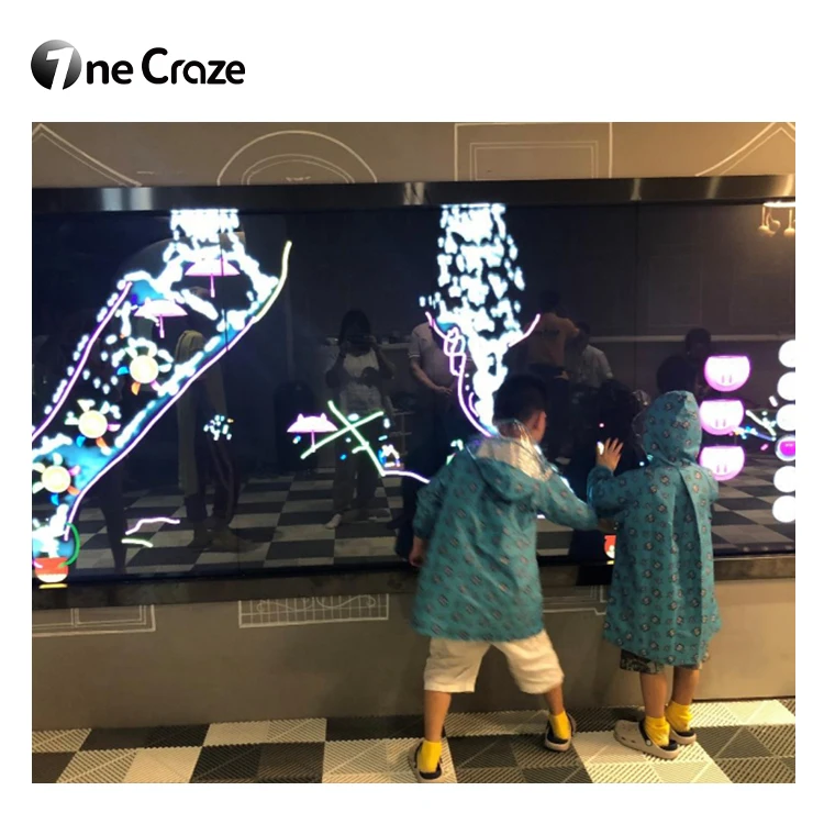 Educational Touch Screen Fantasy Flowing Virtual Water Interactive Wall Interactive For Kids