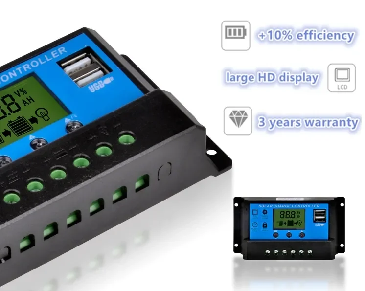 controller charge solar controller 12v/24v 20A 30A mppt 12 volt 20 amp solar charge controller
