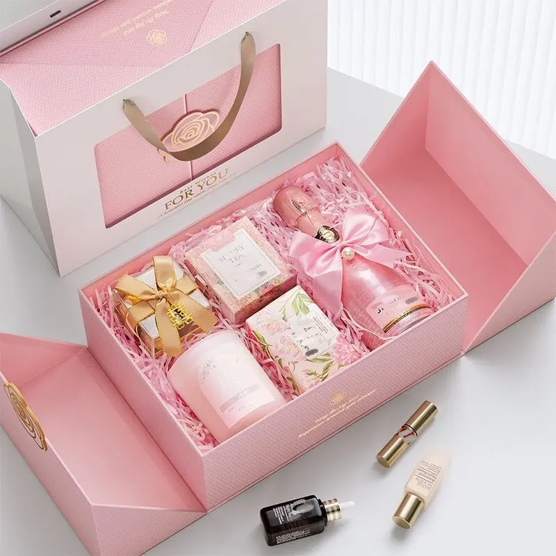 Wholesale Custom Printing Pink Rigid Foldable Magnetic Paper Boxes Cardboard gift Packaging box