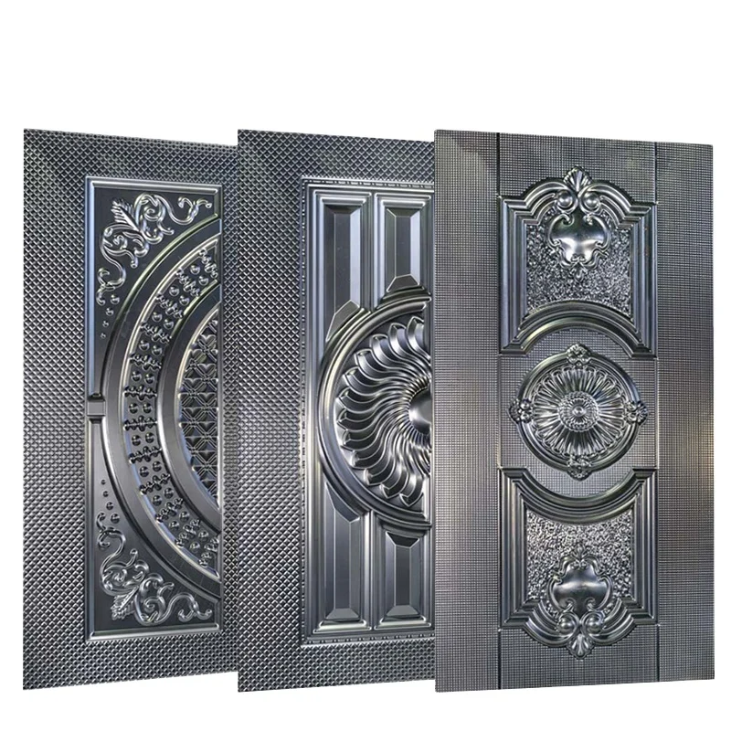Steel Doors Skin Sheet Cold Embossed Stamped Panel Moulded Plate For Houses Gate Exterior Metal Moulding Skin Interior