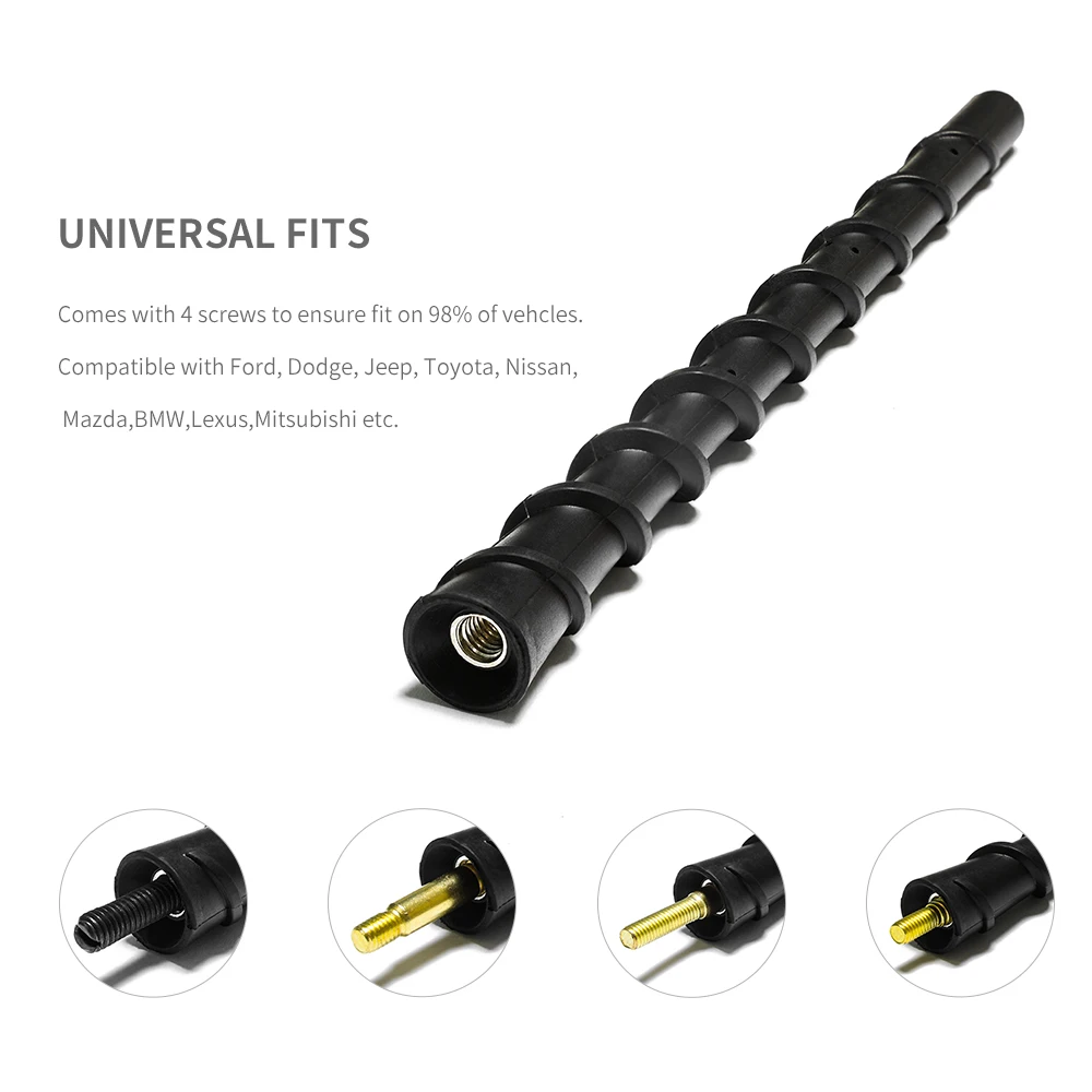 Aerial Power Universal 13 Inch Types Custom Wireless Roof Roofmount Rubber Topper Led Light  Uhf Vhf Am Fm Radio Car Antenna