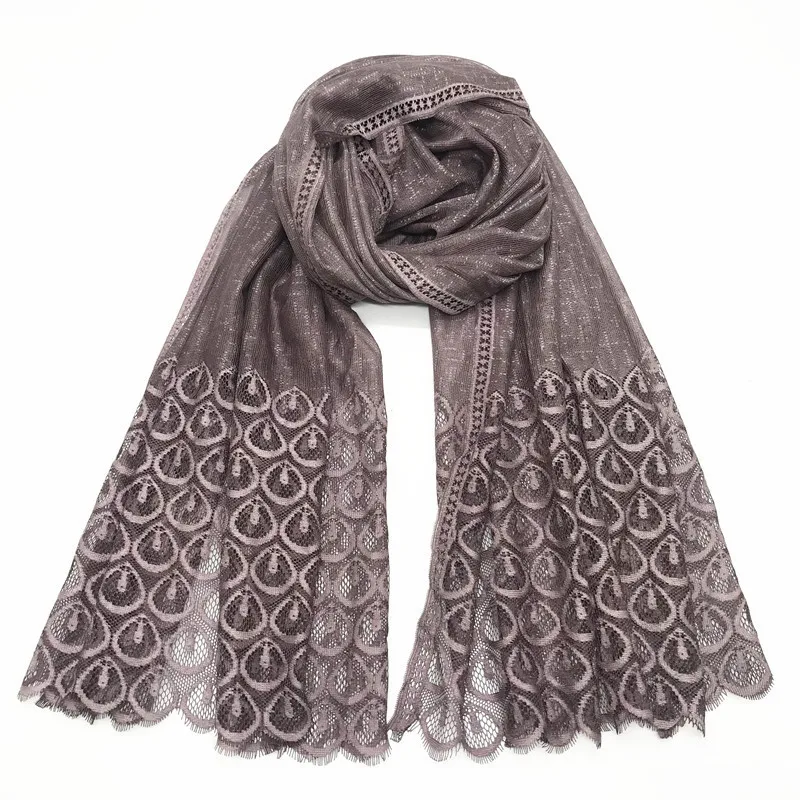 The new rectangular square scarf pure color literary scarf lace head scarf