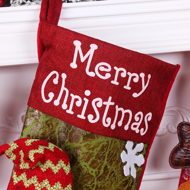 Christmas socks Santa Claus snowman reindeer snowflake Christmas gift bag Christmas decoration socks