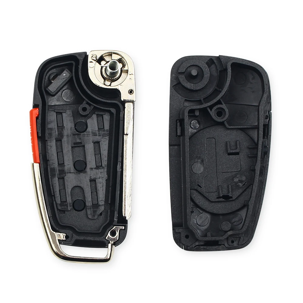 KEYYOU 4 Buttons Filp Car Key Remote Case Shell For Audi A6L Q7 A2 A3 A4 A6 A6L A8 TT 2008 2009 2010 2011 Folding Key