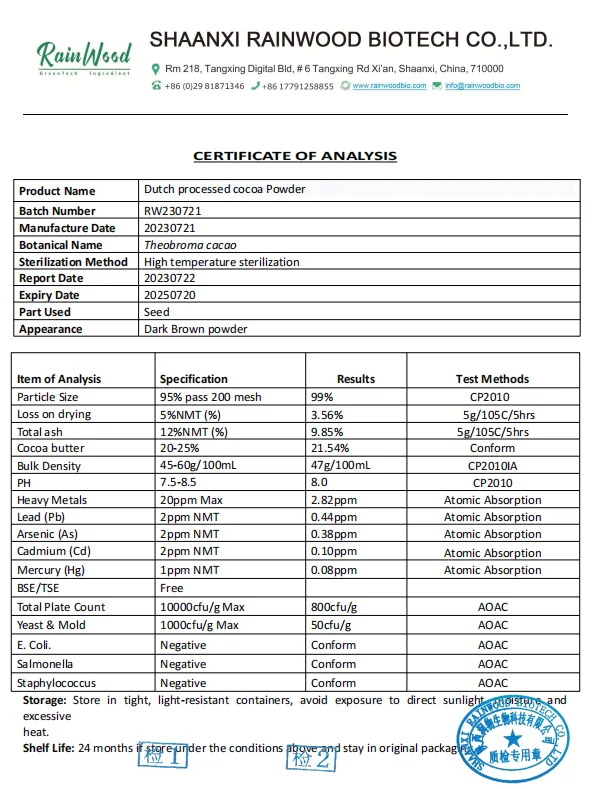 Supply High Quality Cocoa Powder Alkalized 10 12% Alkalized Cocoa Powder