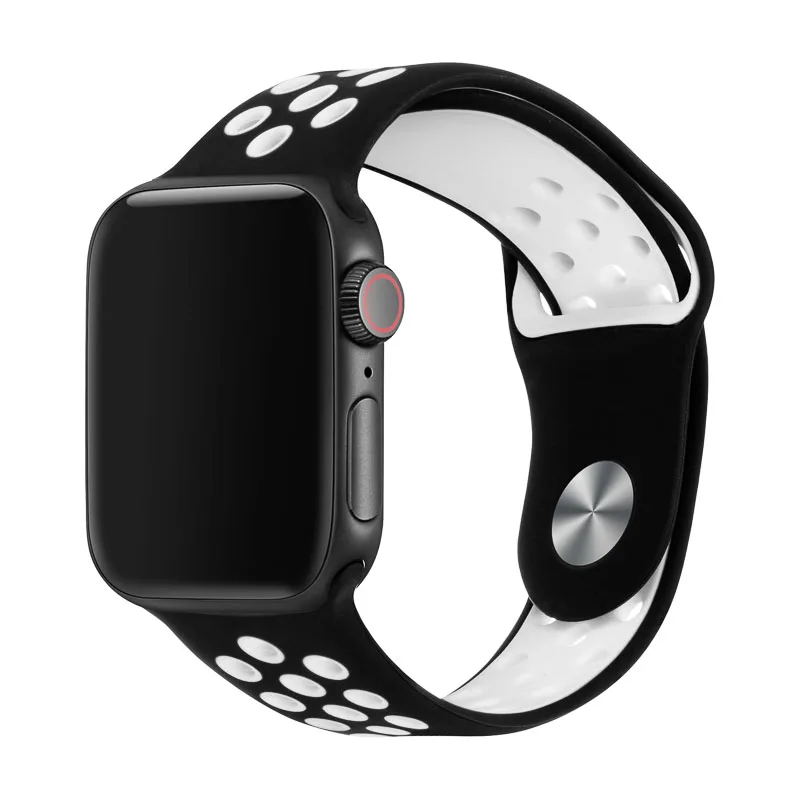  Эластичный дышащий силиконовый спортивный ремешок для apple watch с ремешком на запястье 42/38/44/40 мм Универсальный series