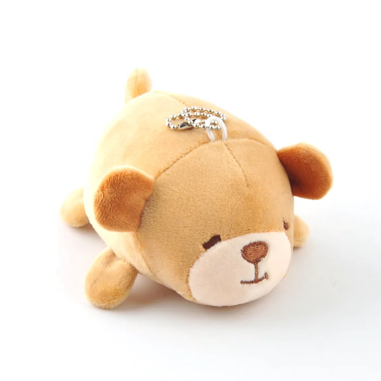 Custom small size cute plush keychains dog panda lion rabbit stuffed animal plush keychain toy