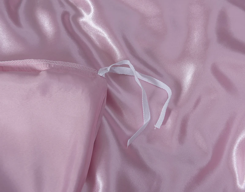 2024 Trending Products OEM ODM Home Hotel Romantic Pink Silk Quilt Cover Bedding Set