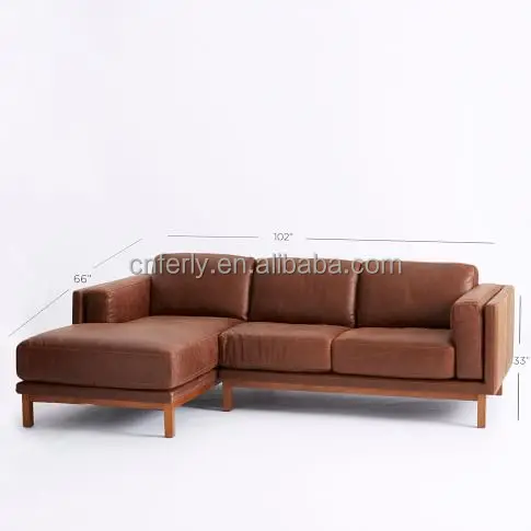 FERLY Classical Home Leather Sofa Set Modular Design for Living Room & Hotel Simply Elegant Classical Sectional Sofas