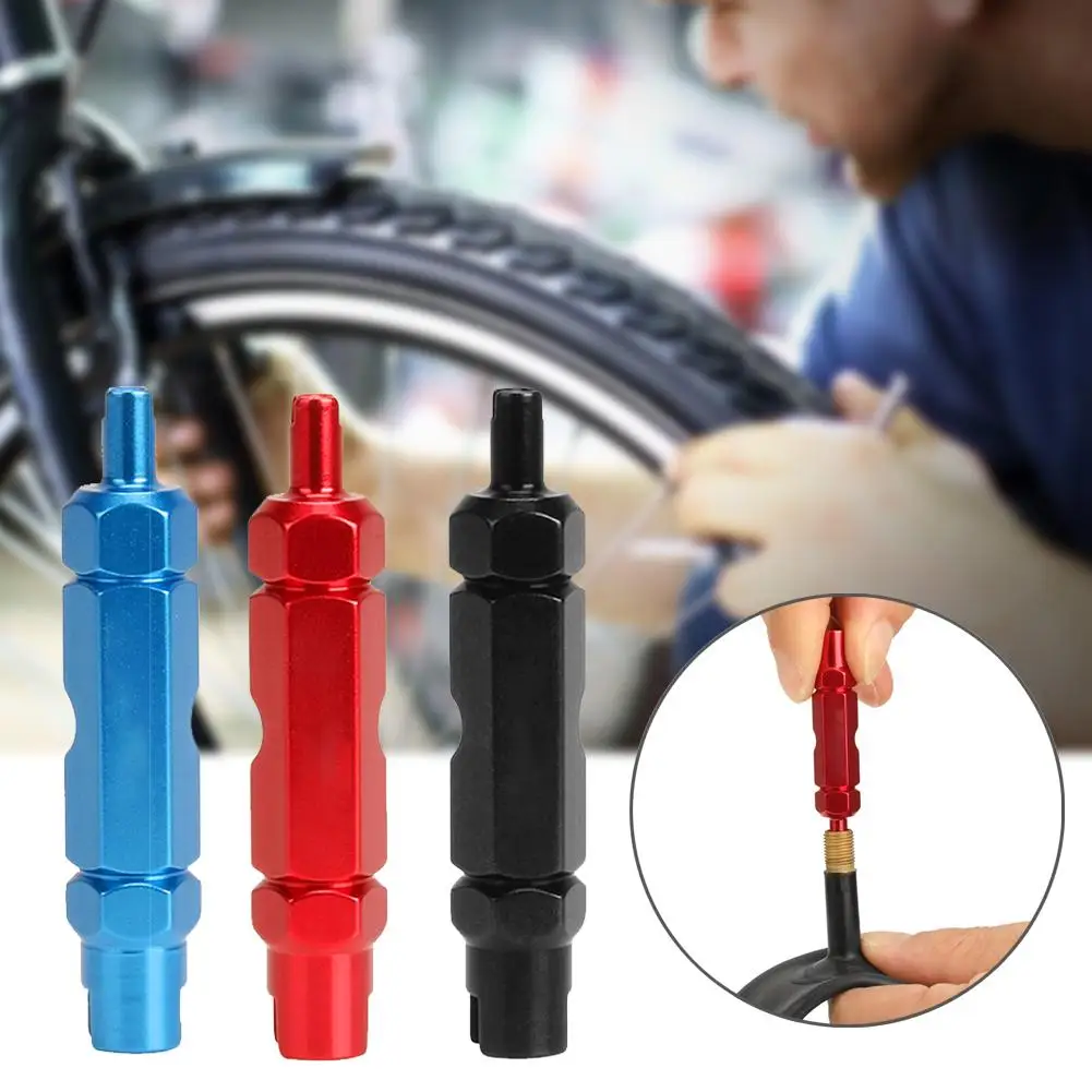 Bicycle Tire Nozzle Wrench Multifunctional Valve Core Tool Double-head Portable Removal Disassembly Spanner Bike Repair