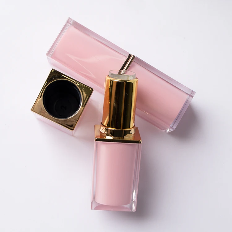 Pink Big Wand High Quality Free for Sample Custom logo square Lipstick Tubes for Cosmetic Packaging
