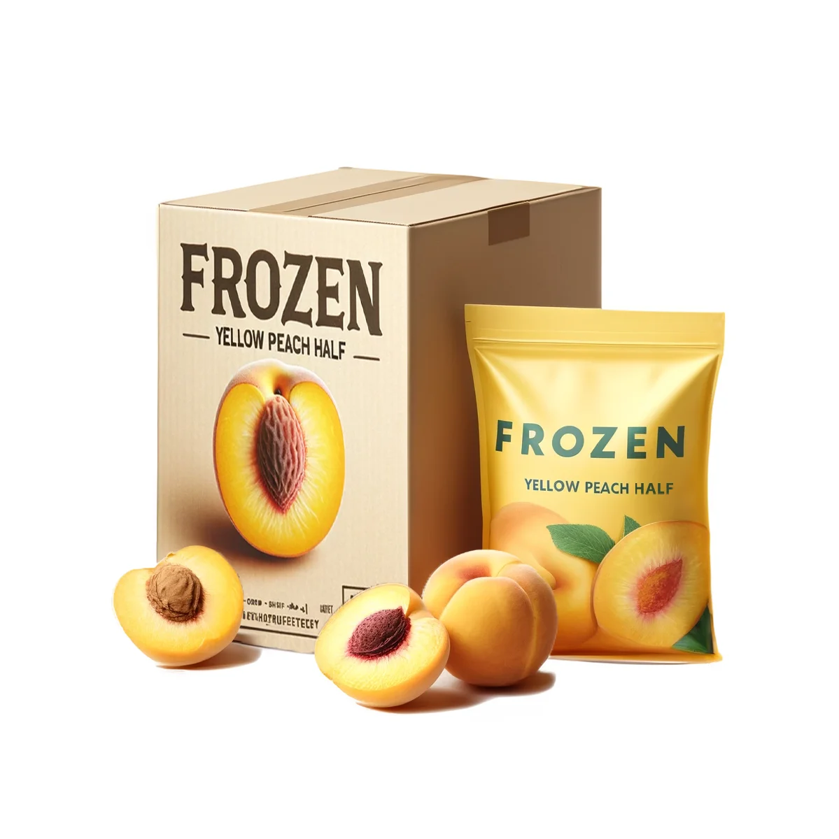 IQF Frozen Sweet and Delicious Yellow Peach Dices Bulk Packaged Durian Type Fruit Premium Quality Frozen Fruit