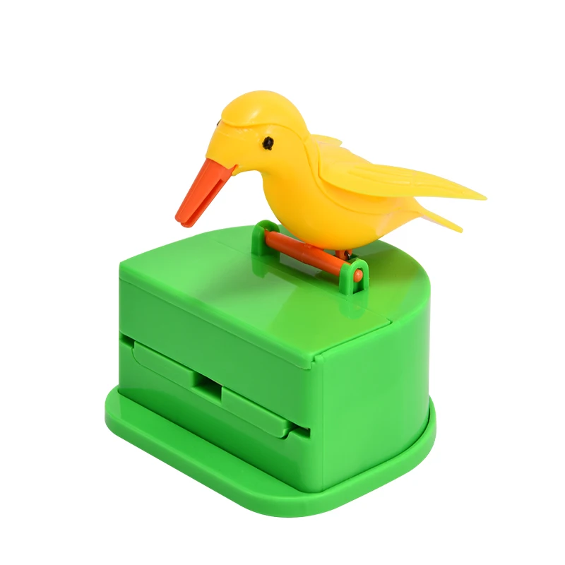 Customized Color Automatic Toothpick Holder Small Bird Shape Holding Toothpick Decorate Desk (1600229660140)