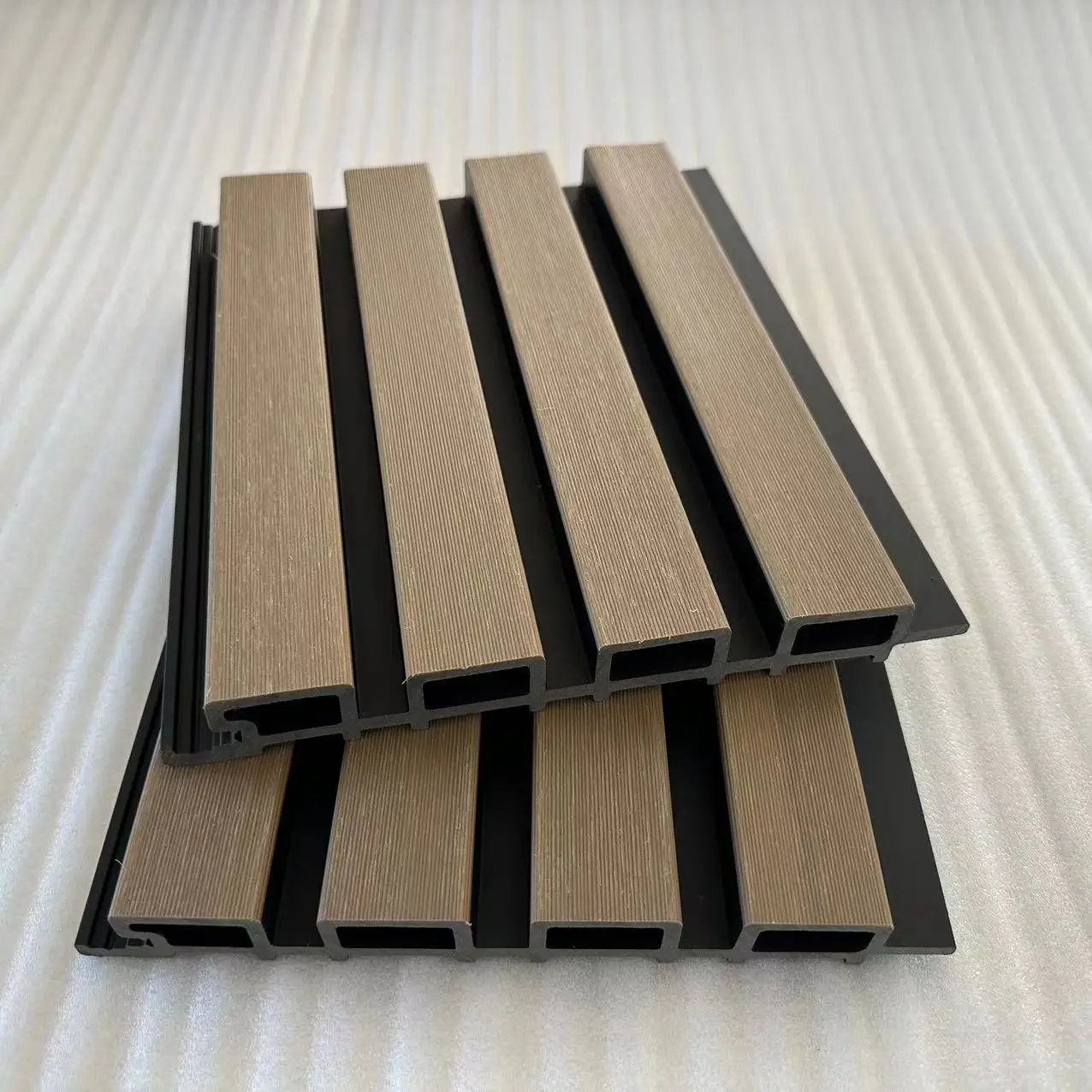 WPC Double Color Co-extrusion External Cladding Outdoor Decoration Cladding Exterior Wpc Flute Wall Panels