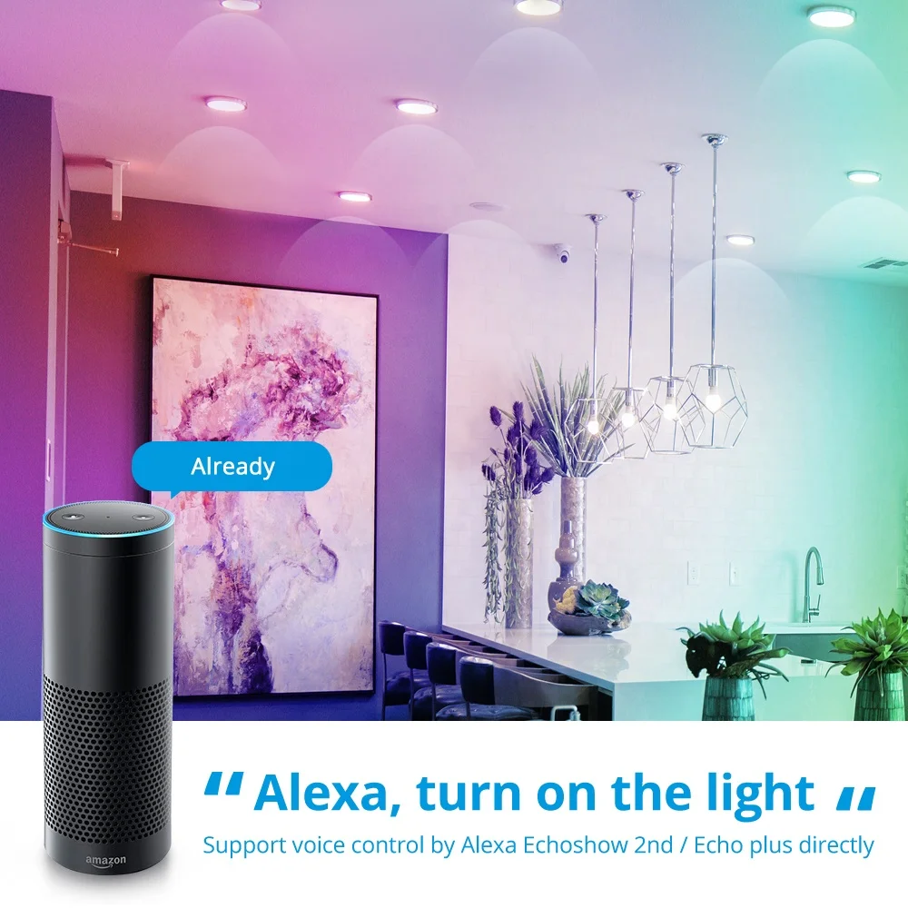 Умный светодиодный светильник Benexmart Zigbee 3 0 7/10/15 Вт RGB потолочный Tuya SmartThings приложение для голосового управления через Alexa Echo Plus напрямую