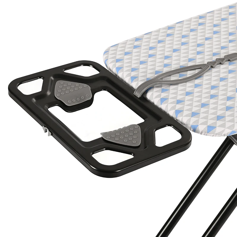 Fashion Design Mesh Top Metal Foldable Ironing Board Modern-design Iron Rest with Silicone Iron Fixing Belt