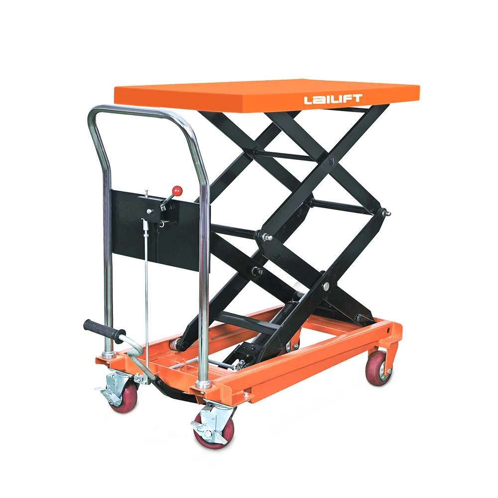Portable 350KG manual hydraulic trolley lift table cart