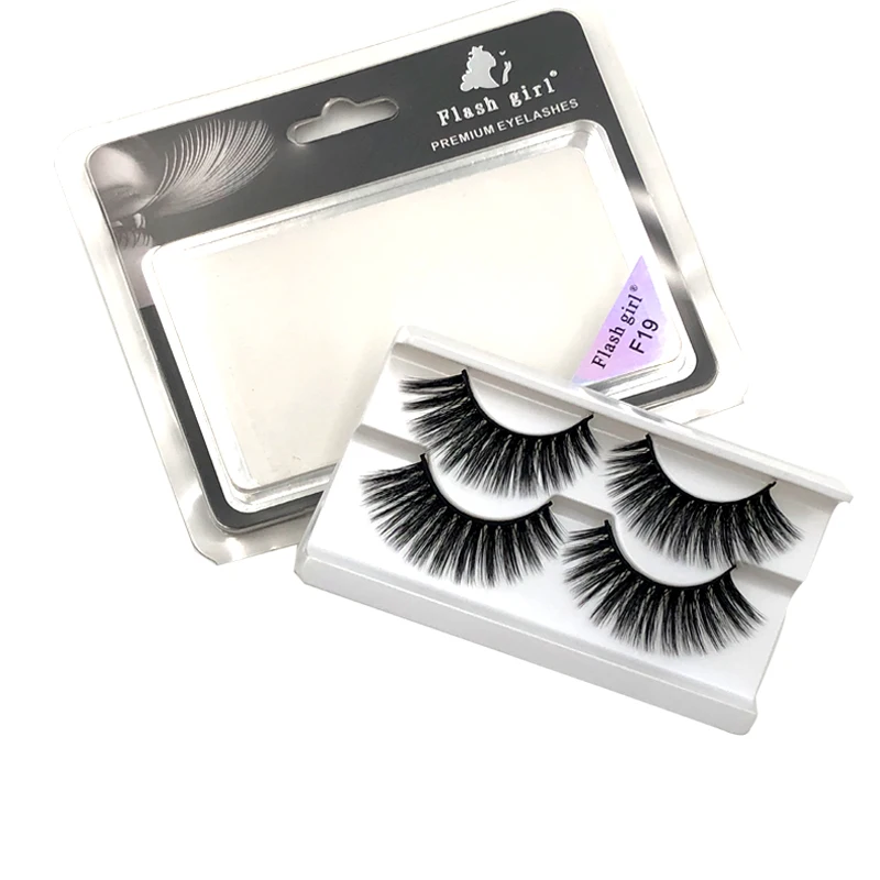 Free shipping Flash girl F series 20 models Faux Mink Eyelashes 2 pair natural  Full Strip Eye Lashes Thick false Eye