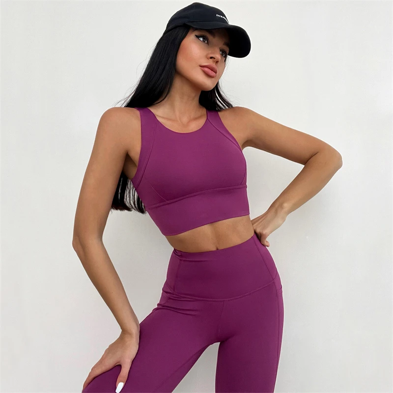 Women Yoga Set With Pockets Gym Sets Workout Active Wear Yoga Set