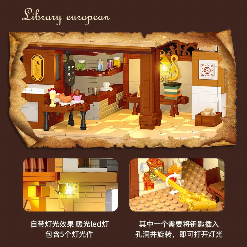57016 DIY mini retro building blocks with lights  Building Block Brick Children MOC Toys Gifts 3294 pcs/set