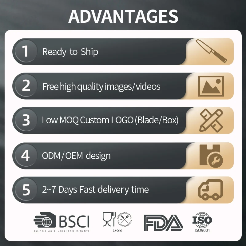 XINZUO 2PCS Kitchen Chef Knife Set 3 Layers Composite Stainless Steel Pakka Wood Handle