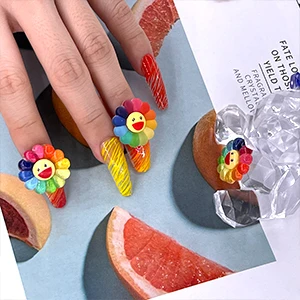 3D Nail Art Charms Mixed Colors Cartoon Smiling Sunflower Resin Assorted  Kawaii Kitty Nail 3d Charms