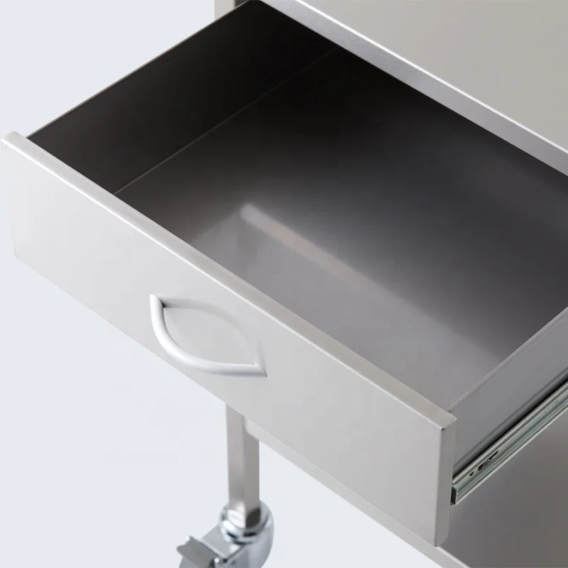Meditroll MT01 Commercial Strong Frame 2 Tier Stainless Steel Trolley for Clinic
