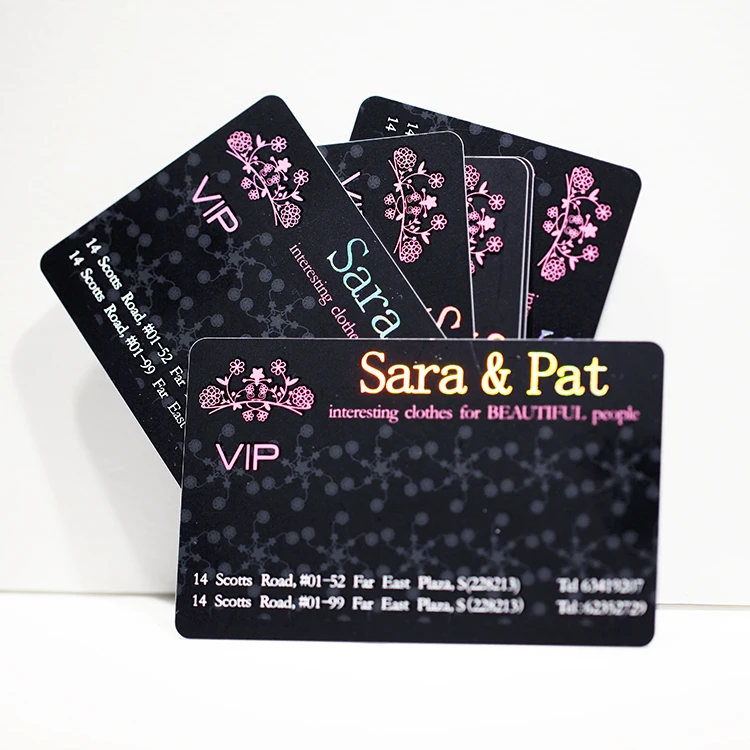 Custom Business Card Printing VIP Business PVC Plastic Cards Holographic Hot Stamping Logo Promotion Transparent Plastic Cards