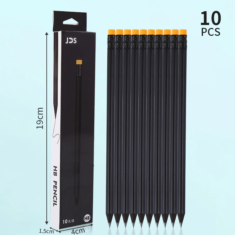 Promotional Custom 12 Pcs Pencil Printed Pencil Brand HB Wooden Pencil Set with Eraser