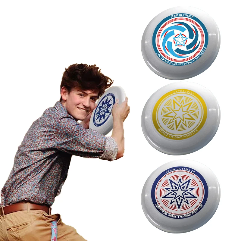 Factory source Custom Logo printing PE Flying Disc 175g Ultimate game nightlight disc sports spinning disc