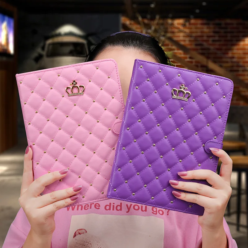 Diamond Tablet Case Flip Book Leather Smart Covers Case For ipad 9.7 Air2 Pro 10.5 Pro 11inch Mini 2 3 4 5 9th 10th Generation