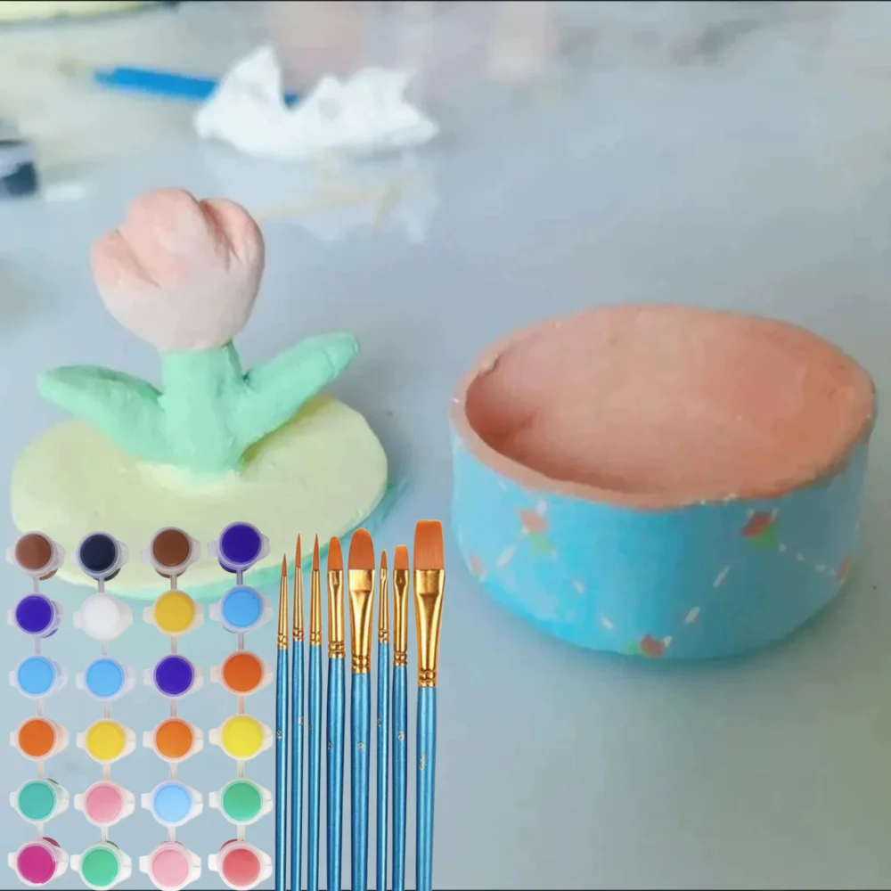 KHY DIY Kids Polymer Dyi Craft Luminaries Make Your Own Space Toy Sand Set Color Magic Clay Kit